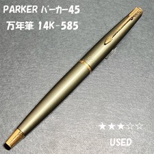 Caneta-tinteiro Parker 45 usada 14K-585 A cáqui metálico/capuz ouro vintage comprar usado  Enviando para Brazil