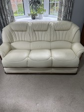 Cream leather italian for sale  SOUTHAMPTON