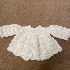 Hand knitted white for sale  CRICCIETH