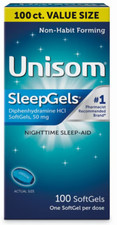 Sleeptabs, Nighttime Sleep-Aid, Doxilamine Succinate 50 mg 100 cápsulas blandas, Unisom segunda mano  Embacar hacia Mexico