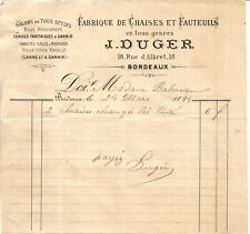 Bordeaux .invoice 1894.duger. d'occasion  Expédié en Belgium