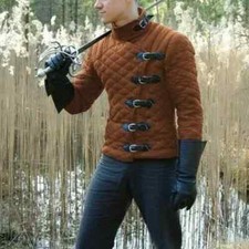 Jaqueta acolchoada medieval Gambeson casaco SCA colete armadura comprar usado  Enviando para Brazil