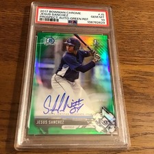 2017 Bowman Chrome Rc Auto Jesus Sanchez #CPA-JS Refrator Verde /99 PSA 10 comprar usado  Enviando para Brazil