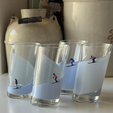 Copos de coquetel vintage (4) inclinados para esquiadores de neve alpinos inverno italiano comprar usado  Enviando para Brazil