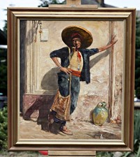 Pintura a óleo assinada emoldurada Ernst Dohring (20º C) dançarino de Capri comprar usado  Enviando para Brazil