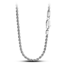 Colar de torção trançado sólido prata esterlina 925 3 mm corrente corda unissex 28" comprar usado  Enviando para Brazil