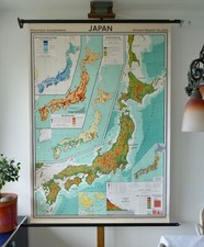 Vintage schulwandkarte japan gebraucht kaufen  Deutschland
