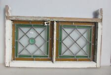 Painel de vitral antigo madeira vitoriana com chumbo 32 x 16,5 comprar usado  Enviando para Brazil