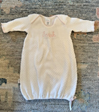Vestido de bebê Paty Inc. feito à mão malha branca bordado "Sarah" rosa branco recém-nascido comprar usado  Enviando para Brazil