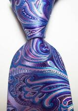 Usado, Nova Gravata Masculina Clássica Paisley Roxa Rosa Azul Tecido JACQUARD Seda comprar usado  Enviando para Brazil