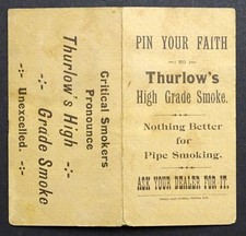 Carpeta de cartón antigua THURLOW'S PIPE TABACO 1895 LIBRO DE AGUJAS paquete de calendario segunda mano  Embacar hacia Mexico