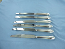 UM CONJUNTO VINTAGE DE SEIS FACAS DE JANTAR INGLESAS ANTIGAS DE PRATA ESTERLINA SHEFFIELD 1994. comprar usado  Enviando para Brazil