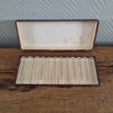 Conjunto de 12 descansos de faca de vidro cristal caixa original antiga suporte de talheres, usado comprar usado  Enviando para Brazil