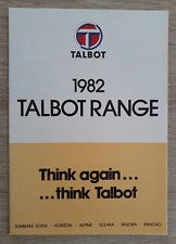 Talbot range brochure for sale  BOURNE