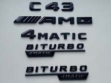 Conjunto de emblema traseiro C43 AMG BITURBO 4MATIC preto brilhante comprar usado  Enviando para Brazil