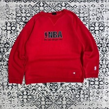 Koszulka Vintage Champion unisex czerwona bawełniana okrągły dekolt rozmiar M NBA Y2K lata 90. Jordan na sprzedaż  PL