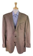Blazer Ermenegildo Zegna recente marrom espinha de peixe bolso seda-linho 46L comprar usado  Enviando para Brazil