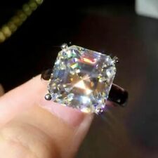 Anel solitário de diamante branco tratado com certificação 5,30 quilates prata esterlina 925 comprar usado  Enviando para Brazil