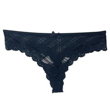Calcinha fio dental atrevida Victoria's Secret pequena malha sedosa renda preta 2016 comprar usado  Enviando para Brazil