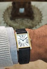 Vintage CARTIER Tank muste de cartier Quartzo 1980 Mostrador Branco Chiffres Romains comprar usado  Enviando para Brazil