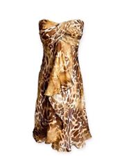 Vestido com estampa de girafa cache seda sem alças vintage Y2K coquetel babado 8 M comprar usado  Enviando para Brazil