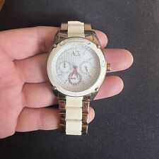 Reloj Cronógrafo Armani Exchange 2 Tonos Oro Blanco Cristal AX5036 segunda mano  Embacar hacia Argentina