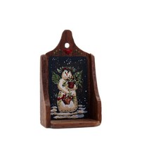 KAREN L. MARKLAND Casa de Bonecas Miniatura Natal Boneco de Neve Prateleira Suspensa OOAK, usado comprar usado  Enviando para Brazil