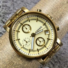 Relógio Fossil Feminino ES2197 Vestido Cronógrafo Tom Dourado Quartzo Analógico 38mm 6 1/2" comprar usado  Enviando para Brazil