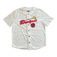 Camiseta MARVEL Deadpool Superhero MLB Baseball Taco Jersey Filme Tamanho XL Branca Vermelha, usado comprar usado  Enviando para Brazil