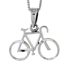 Colgante De Bicicleta De Plata Esterlina / Encanto, Cadena De Caja Italiana comprar usado  Enviando para Brazil