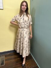 Vestido vintage anos 50 rosa pálido antigo cadeira estampa novidade, usado comprar usado  Enviando para Brazil