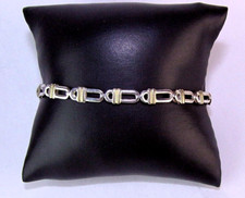 Pulseira FAS 2 tons prata esterlina ouro corrente 8 polegadas de comprimento comprar usado  Enviando para Brazil