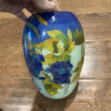 Vaso Cloisonné Wistera Vines 7,5” de altura vidro multicolorido resina design floral comprar usado  Enviando para Brazil