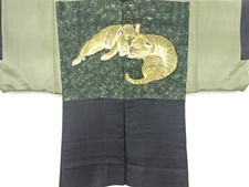 7409028: KIMONO JAPONÊS / HAORI MASCULINO ANTIGO / SEDA / TSUMUGI / TIGRE INFANTIL (lin, usado comprar usado  Enviando para Brazil