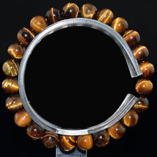 Pulseira elástica natural 6-12 mm olho de tigre amarelo redondo contas de pedra preciosa 7,5"" comprar usado  Enviando para Brazil