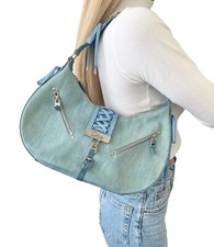 Bolsa de ombro Christian Dior Vintage 2002 Admit It denim azul prata algodão comprar usado  Enviando para Brazil