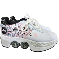 Novo Tênis Agloat Meninas Patins Dois em Um 6.5 Rosa Branco Preto, usado comprar usado  Enviando para Brazil