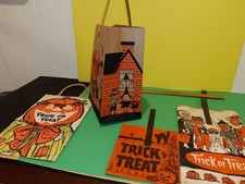 Usado, Original Vintage Anos 1960 Halloween 4 Truques ou Guloseimas Saco de Doces de Papel Médio com Alça comprar usado  Enviando para Brazil