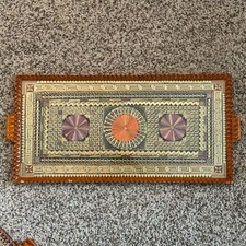 Bandeja de palha em mosaico grego vintage quadro retangular madeira arte da Grécia A comprar usado  Enviando para Brazil