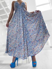 Vestido largo de diseñador de seda de moda boho S205 colores brillantes comprar usado  Enviando para Brazil