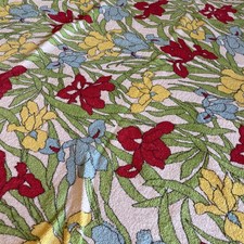 Toalha de mesa vibrante terrycloth íris floral 44x 52 vintage grande franja de toalha comprar usado  Enviando para Brazil
