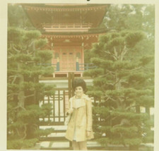 Foto de mulher 1970 posando na frente de pagode jardim de chá japonês Golden Gate Park comprar usado  Enviando para Brazil