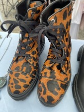 Botas femininas Schutz cabelo de leopardo pônei com cadarço Maylova tamanho 8.5, usado comprar usado  Enviando para Brazil