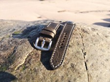 Pulseira de relógio de couro italiano cinza (elefante): 16 a 24 mm: feita à mão no Reino Unido comprar usado  Enviando para Brazil