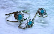 Navajo, turquesa, níquel 3 peças. Anel pulseira escrava tamanho 8 comprar usado  Enviando para Brazil