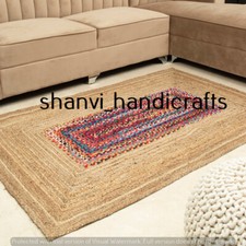 Decoración De Piso Rectangular Hecha A Mano De Yute Y Algodón Trenzado Bohemio comprar usado  Enviando para Brazil