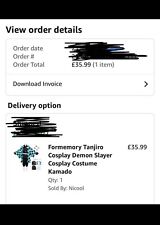 Formerly tanjiro cosplay for sale  GLASGOW
