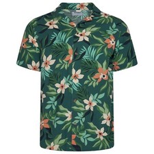 Usado, Camisa havaiana masculina ex antiga marinha manga curta férias de verão praia RRP £65 comprar usado  Enviando para Brazil