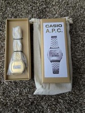 Casio A.P.C. Relógio digital dourado colaboração limitada estilo retrô 1,57 polegadas comprar usado  Enviando para Brazil
