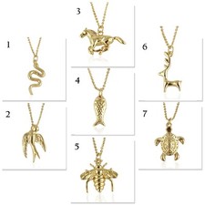 Colar pingente de animal dourado para mulheres amuleto temático da natureza joia presente, usado comprar usado  Enviando para Brazil